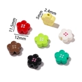 Vista detallada de cuentas de flores de acrílico de 12 mm para bisutería DIY - 5 Piezas / Botón de Flor de Ciruelo