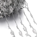 DIY stainless steel chain with butterfly and crown hollow charms on a spool for jewelry - 1 Meter / Steel Color Crown Butterfly (Butterfly Approx 9.5x14mm)