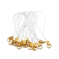 White nylon phone strap cord with gold alloy metal ring connectors for DIY jewelry - Gold White