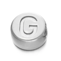 Perle alphabet en acier inoxydable argenté de 7mm avec lettre G gravée pour bijoux - Lettre G / Acier