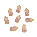 Pink and purple enamel Fortune charms for DIY jewelry making in gold alloy finish - 1pc/pack / Wealth Blessing Pink Purple