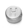 Perle en acier inoxydable argenté de 7mm avec lettre H gravée pour bijoux DIY - Lettre H / Acier