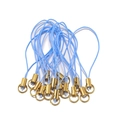 Light blue woven DIY mobile straps with gold metal clasps and rings for jewelry making - Gold Light Blue