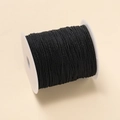 Black 1.5mm nylon cord for DIY jewelry braiding on white plastic spool - 1mm/260m approx 173g / Black
