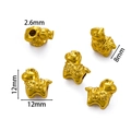 Detailed size view of a 12mm golden zodiac horse charm for DIY jewelry making - Lucky Golden Horse