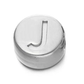 Perle ronde en acier inoxydable argenté 7mm avec lettre J gravée pour bijoux DIY - Lettre J / Acier