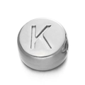 Pendentif rond en acier inoxydable argenté de 7mm avec lettre K gravée pour bijoux DIY - Lettre K / Acier