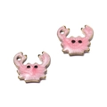 Pendentifs crabe en émail rose avec bord doré pour création de bijoux DIY océan - Crabe Rose