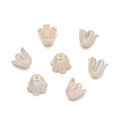 Cremeweiße Perlmutt Maiglöckchen Perlen für DIY Schmuck und Ohrringe Bastelmaterial - 50 Stück (7,5*8mm / Loch 1,4mm) / Beige