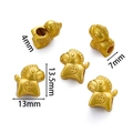 Detailansicht der Pferde-Zodiac-Perlen mit Maßen von 13,5x13 mm für DIY-Schmuckherstellung - Kupfermünze Kleines Dickes Pferd