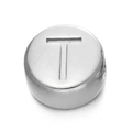 Perle ronde en acier inoxydable argenté de 7mm lettre T pour bijoux DIY - Lettre T / Acier