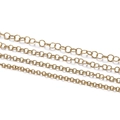 Gedetailleerde vergelijking van vier maten 18K vergulde roestvrijstalen ronde schakelkettingen - 0.5*3mm / Goud