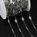 Detailed view of silver stainless steel geometric bead chain for DIY jewelry making - Hexagonal Handmade Chain (JCXZ-1) / 1 Meter (Hexagon approx 4*6mm) / Steel