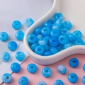 Hemelblauwe doorschijnende acrylkralen met mistige textuur voor DIY-sieraden - 8.5x14mm (Gat 5.6mm) 20 Stuks/Verpakking / Blauw