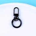 Detailed view of matte black zinc alloy lobster clasp with 25mm spring O-ring connector - Black