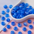 Blauwe gemarmerde acryl kralen met groot gat voor het maken van DIY armbanden sieraden - 8.5x14mm (Gat 5.6mm) 20 Stuks/Verpakking / Donkerblauw