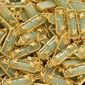 Macro shot of bamboo-style pendants with green faux jade and golden leaf details - Green Style 01 (2 Pieces/Pack)