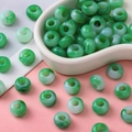 Groen en wit gemarmerde jelly acryl kralen met grote gaten voor DIY-sieraden maken - 8.5x14mm (Gat 5.6mm) 20 Stuks/Verpakking / Groen