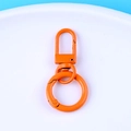 Orange painted zinc alloy D-ring swivel lobster clasp with matching spring o-ring - Orange