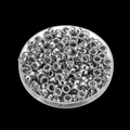 Vue macro de perles d'espacement CCB argentées en forme d'étoile pour bijoux DIY - Cercle / Lot de 100 Pièces (7*7mm) / Argent