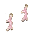 Pendentifs corail rose en acier inoxydable doré pour la création de bijoux DIY et bracelets - Algue Rose