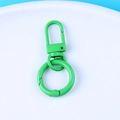 Vibrant green lacquered zinc alloy lobster clasp with spring ring for DIY keychains - Green