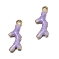 Pendentif corail en acier inoxydable doré avec émail violet pour bijoux DIY - Algue Violet