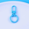 Sky blue painted alloy lobster clasp with spring ring for DIY cute keychain accessories - Sky Blue