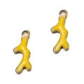 Pendentif branche de corail en émail jaune et acier inoxydable pour bijoux DIY - Algue Jaune