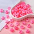 Roze gemarmerde acryl geleekralen met grote gaten voor DIY sieraden maken materiaal - 8.5x14mm (Gat 5.6mm) 20 Stuks/Verpakking / Roze