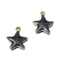 Pendentifs étoile de mer en métal doré avec émail noir scintillant pour bijoux DIY - Étoile de Mer Potelée Noir