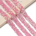 Detailed view of pink crystal rhinestones and white pearls on self-adhesive trim - Dark Pink Pearl