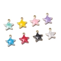 Pendentifs étoile de mer DIY en huit couleurs d'émail avec bordures métalliques dorées - Étoile de Mer Potelée Mélange Aléatoire