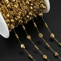 Gold skull bead chain on spool for DIY jewelry making with punk style gothic aesthetic - 1 Meter / Gold Skull (Skull Approx 5x6mm)
