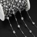 Vacuum plated stainless steel skull chain with beads for DIY jewelry making on a spool - 1 Meter / Steel Color Skull (Skull Approx 5x6mm)
