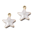 Pendentifs étoile de mer avec bords dorés et émail blanc nacré pour bijoux DIY - Étoile de Mer Potelée Blanc