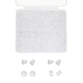 Detalle de cuatro estilos de cierres de silicona para pendientes con caja de almacenamiento - Estilo Clasificado Cuatro (Caja Cuadrada)