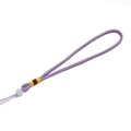Vue détaillée du cordon tressé violet fait main avec une perle blanche et du fil de soie coloré - 5 Pcs/Paquet Environ 11g / Violet Clair