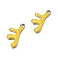 Pendentifs branche de corail en émail jaune en acier inoxydable pour bijoux DIY - Corail Jaune