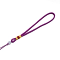 Détail du cordon violet tressé avec fils colorés et une perle ronde pour bijoux DIY - 5 Pcs/Paquet Environ 11g / Violet Rougeâtre