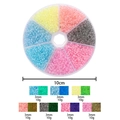 Detail of 3mm luminous seed beads in a 10cm circular storage box for DIY craft kits - Round 7-Grid Luminous Glass Seed Bead Set (Approx. 10cm)
