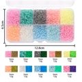 10-color 3mm glass seed bead set in 12.8x6.5cm storage box for DIY jewelry making - 10-Grid Luminous Glass Seed Bead Set (Approx. 6.5*12.8cm)