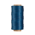Filo piatto cerato blu pavone da 0,8 mm su rocchetto di cartone per cucito su pelle - Blu Pavone (Modello 38)