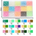 Detailed 15-grid box layout of 3mm luminous glass seed beads for DIY jewelry making - 15-Grid Luminous Glass Seed Bead Set (Approx. 9.8*17.2cm)