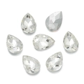 Makroaufnahme von facettierten Tropfenglastristallen mit Silberrücken für Braut-DIY - 10er Pack / Transparent (Stil 01)