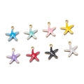Pendentifs étoile de mer en émail coloré avec bords dorés en 8 couleurs pour bijoux DIY - Petite Étoile de Mer Mélange Aléatoire