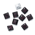Macro view of multi-faceted square glass crystals in deep purple and silver colors - 10 Pieces Pack / Deep Purple (06 Style)