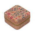 Joyero vintage de corcho con estampado floral y cierre de cremallera para anillos - 10*10*5cm / Patrón Mar de Flores