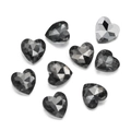Dettaglio macro di strass in cristallo grigio sfaccettato a forma di cuore per gioielli fai da te - Grigio Scuro (20 Stile) / Confezione da 10