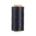 Filo cerato piatto nero da 0,8 mm su spoletta per cucito pelle e artigianato fai da te - Nero Lucido (Modello 47)